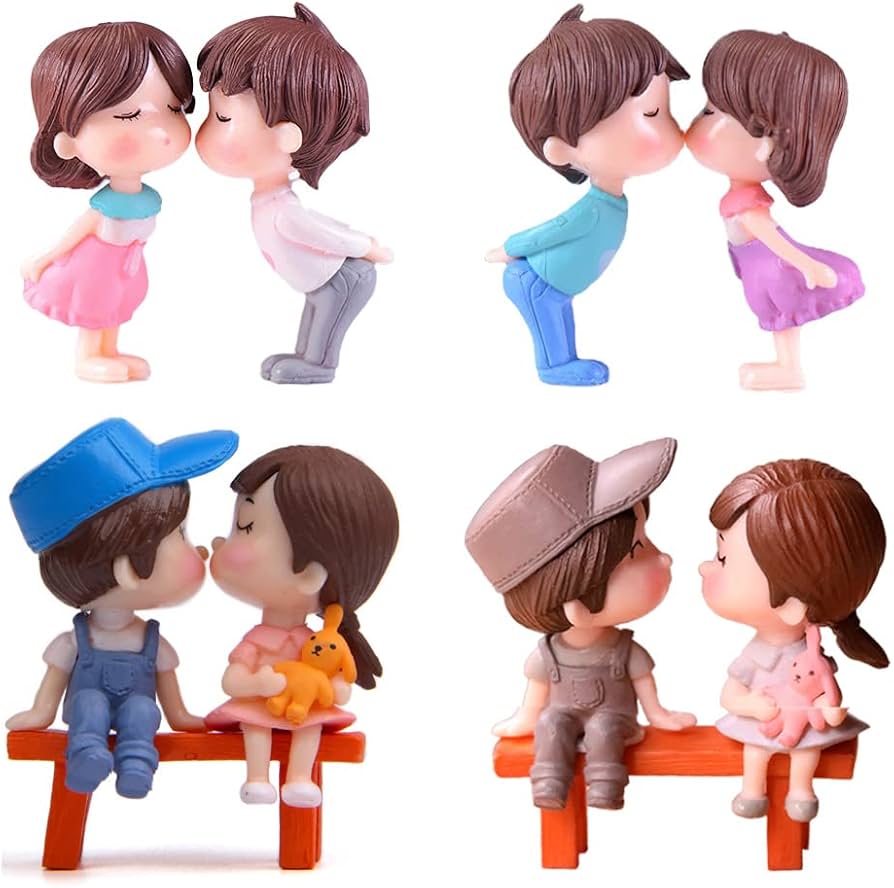 Amazon | DOYIFUN 8ピース ミニチュア カップル 恋人 置物 椅子